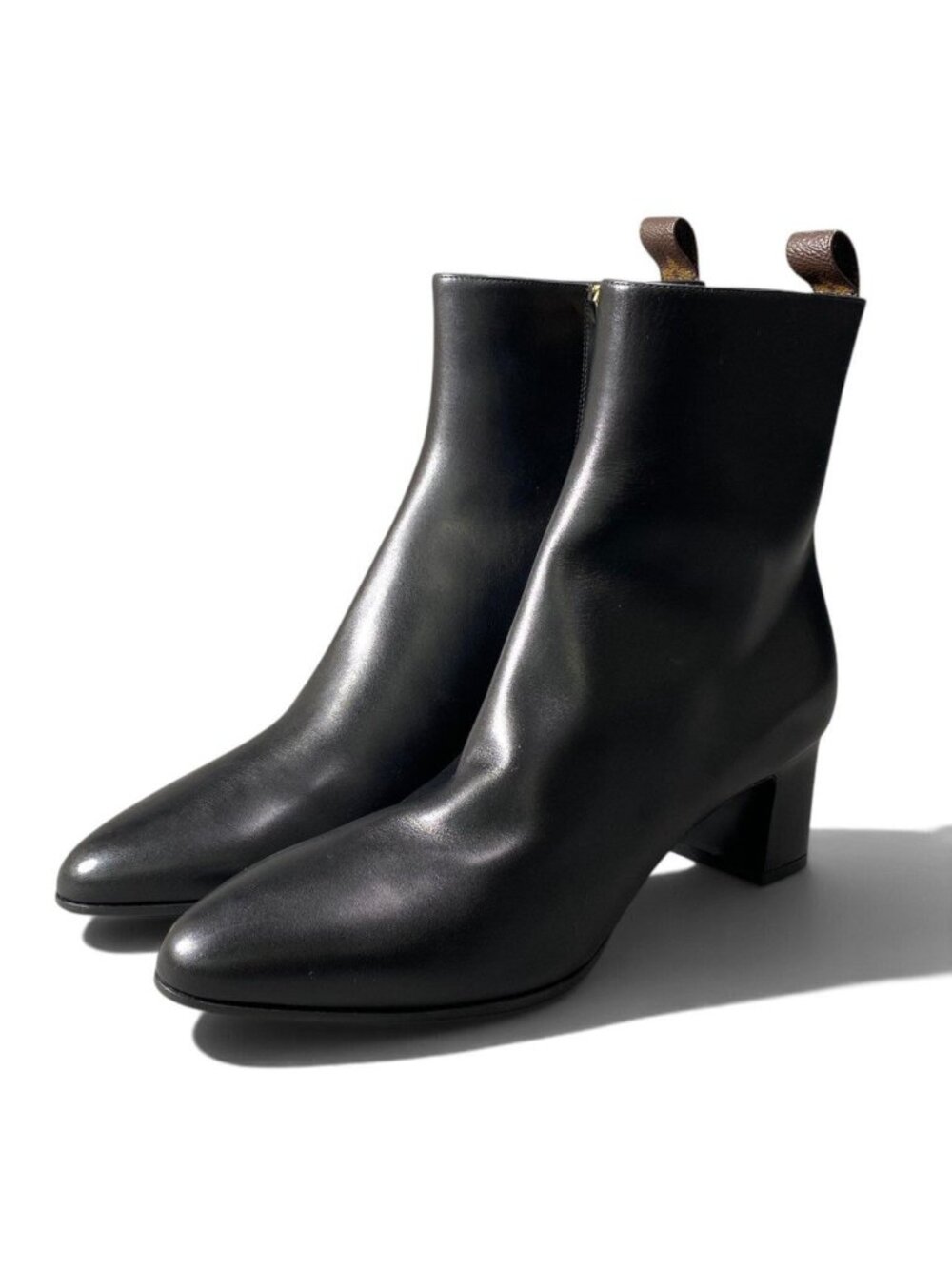 Louis Vuitton Donna Line Ankle Boots Black Leather